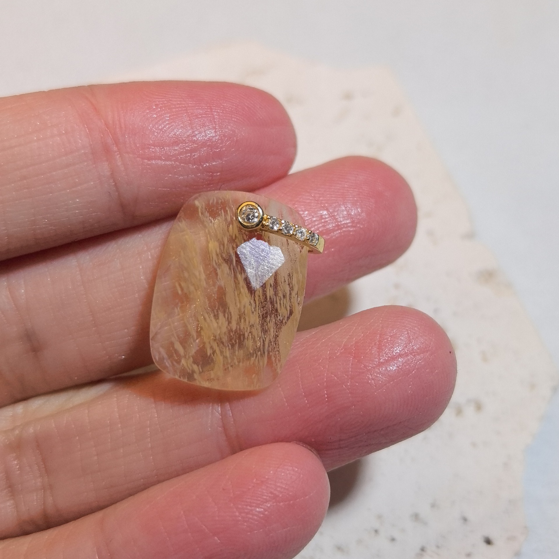 Natural Stone Pendant Necklace, Bohemian Style Gift